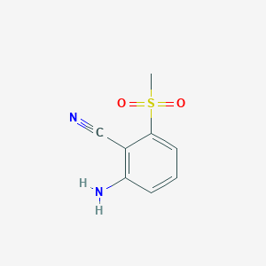 molecular formula C8H8N2O2S B3283804 2-Amino-6-methanesulfonylbenzonitrile CAS No. 77326-37-5