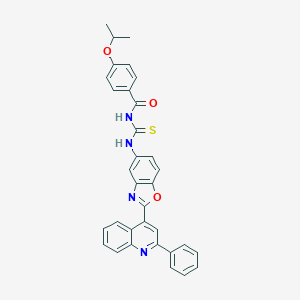 molecular formula C33H26N4O3S B328383 N-(4-isopropoxybenzoyl)-N'-[2-(2-phenyl-4-quinolinyl)-1,3-benzoxazol-5-yl]thiourea 