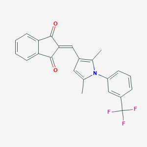 molecular formula C23H16F3NO2 B328386 2-({2,5-dimethyl-1-[3-(trifluoromethyl)phenyl]-1H-pyrrol-3-yl}methylene)-1H-indene-1,3(2H)-dione 