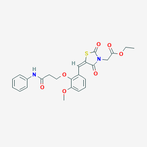 Ethyl {5-[2-(3-anilino-3-oxopropoxy)-3-methoxybenzylidene]-2,4-dioxo-1,3-thiazolidin-3-yl}acetate