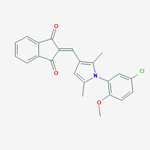 molecular formula C23H18ClNO3 B328391 2-{[1-(5-chloro-2-methoxyphenyl)-2,5-dimethyl-1H-pyrrol-3-yl]methylidene}-1H-indene-1,3(2H)-dione 