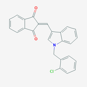molecular formula C25H16ClNO2 B328392 2-{[1-(2-chlorobenzyl)-1H-indol-3-yl]methylidene}-1H-indene-1,3(2H)-dione 