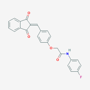 2-{4-[(1,3-dioxo-1,3-dihydro-2H-inden-2-ylidene)methyl]phenoxy}-N-(4-fluorophenyl)acetamide