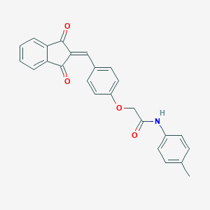 molecular formula C25H19NO4 B328406 2-{4-[(1,3-dioxo-1,3-dihydro-2H-inden-2-ylidene)methyl]phenoxy}-N-(4-methylphenyl)acetamide 