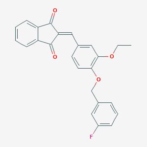 2-{3-ethoxy-4-[(3-fluorobenzyl)oxy]benzylidene}-1H-indene-1,3(2H)-dione