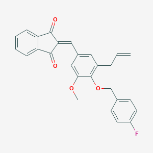 2-{4-[(4-fluorobenzyl)oxy]-3-methoxy-5-(prop-2-en-1-yl)benzylidene}-1H-indene-1,3(2H)-dione