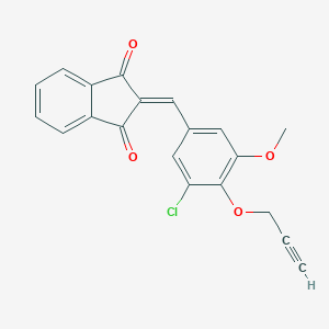 molecular formula C20H13ClO4 B328416 2-[3-chloro-5-methoxy-4-(prop-2-yn-1-yloxy)benzylidene]-1H-indene-1,3(2H)-dione 