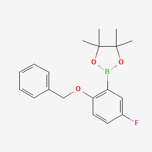 molecular formula C19H22BFO3 B3284161 2-(2-(苯甲氧基)-5-氟苯基)-4,4,5,5-四甲基-1,3,2-二氧杂硼环丁烷 CAS No. 779331-48-5