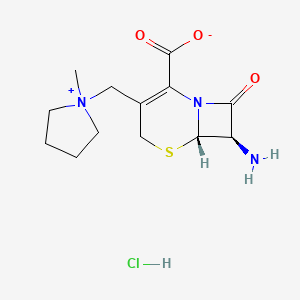 molecular formula C13H20ClN3O3S B3284232 (R,R)-7-Amino-3-(1-methylpyrrolidinio)methyl-3-cephem-4-carboxylate hcl CAS No. 780810-20-0