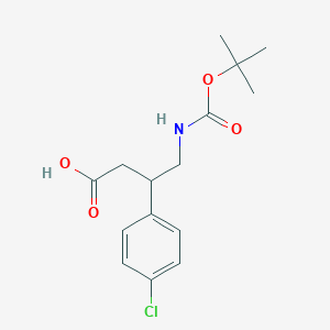 molecular formula C15H20ClNO4 B3284240 4-(tert-Butoxycarbonylamino)-3-(4-chlorophenyl)butanoic acid CAS No. 78131-30-3