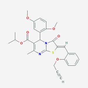 molecular formula C29H28N2O6S B328429 isopropyl 5-(2,5-dimethoxyphenyl)-7-methyl-3-oxo-2-[2-(2-propynyloxy)benzylidene]-2,3-dihydro-5H-[1,3]thiazolo[3,2-a]pyrimidine-6-carboxylate 