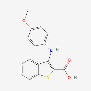 molecular formula C16H13NO3S B3284385 3-((4-Methoxyphenyl)amino)benzo[b]thiophene-2-carboxylic acid CAS No. 784163-26-4
