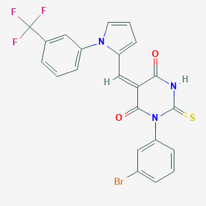 (5E)-1-(3-bromophenyl)-2-thioxo-5-({1-[3-(trifluoromethyl)phenyl]-1H-pyrrol-2-yl}methylidene)dihydropyrimidine-4,6(1H,5H)-dione