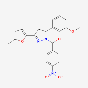 7-Methoxy-2-(5-methylfuran-2-yl)-5-(4-nitrophenyl)-1,10b-dihydropyrazolo[1,5-c][1,3]benzoxazine