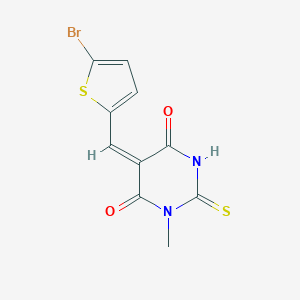 molecular formula C10H7BrN2O2S2 B328452 5-[(5-bromothien-2-yl)methylene]-1-methyl-2-thioxodihydropyrimidine-4,6(1H,5H)-dione 