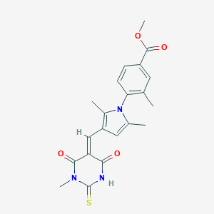 methyl 4-{2,5-dimethyl-3-[(1-methyl-4,6-dioxo-2-thioxotetrahydro-5(2H)-pyrimidinylidene)methyl]-1H-pyrrol-1-yl}-3-methylbenzoate