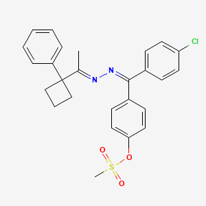 4-((4-Chlorophenyl)((1-(1-phenylcyclobutyl)ethylidene)hydrazono)methyl)phenyl methanesulfonate