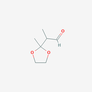molecular formula C7H12O3 B3284648 2-(2-Methyl-1,3-dioxolan-2-yl)propanal CAS No. 79012-35-4