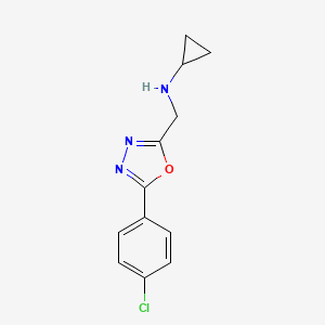 molecular formula C12H12ClN3O B3284672 N-{[5-(4-氯苯基)-1,3,4-恶二唑-2-基]甲基}环丙胺 