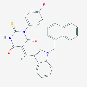 (5Z)-1-(4-fluorophenyl)-5-{[1-(naphthalen-1-ylmethyl)-1H-indol-3-yl]methylidene}-2-thioxodihydropyrimidine-4,6(1H,5H)-dione