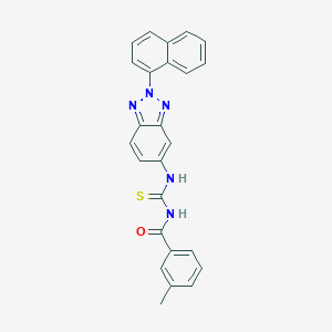 molecular formula C25H19N5OS B328482 3-methyl-N-{[2-(naphthalen-1-yl)-2H-benzotriazol-5-yl]carbamothioyl}benzamide 