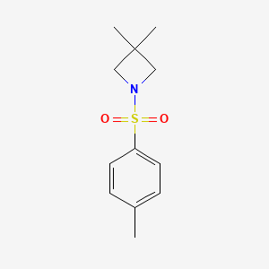 molecular formula C12H17NO2S B3284845 3,3-二甲基-1-甲苯磺酰基氮杂环丁烷 CAS No. 79201-18-6