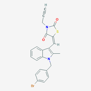 molecular formula C23H17BrN2O2S B328486 5-{[1-(4-bromobenzyl)-2-methyl-1H-indol-3-yl]methylene}-3-(2-propynyl)-1,3-thiazolidine-2,4-dione 