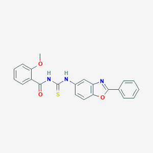 molecular formula C22H17N3O3S B328488 2-methoxy-N-[(2-phenyl-1,3-benzoxazol-5-yl)carbamothioyl]benzamide 