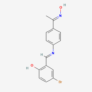molecular formula C15H13BrN2O2 B3284907 1-(4-((5-Bromo-2-hydroxybenzylidene)amino)phenyl)ethanone oxime CAS No. 793688-23-0