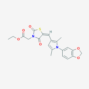 ethyl (5-{[1-(1,3-benzodioxol-5-yl)-2,5-dimethyl-1H-pyrrol-3-yl]methylene}-2,4-dioxo-1,3-thiazolidin-3-yl)acetate