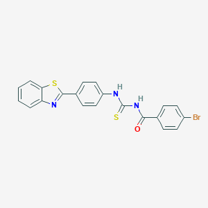 molecular formula C21H14BrN3OS2 B328492 N-{[4-(1,3-benzothiazol-2-yl)phenyl]carbamothioyl}-4-bromobenzamide 