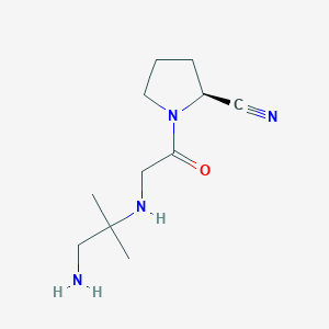 molecular formula C11H20N4O B3284939 (S)-1-(2-((1-amino-2-methylpropan-2-yl)amino)acetyl)pyrrolidine-2-carbonitrile CAS No. 794460-89-2