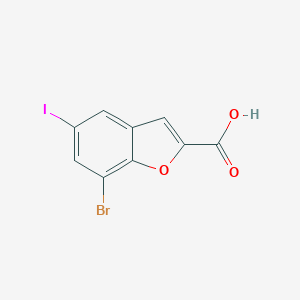 molecular formula C9H4BrIO3 B328500 7-Bromo-5-iodo-1-benzofuran-2-carboxylic acid 