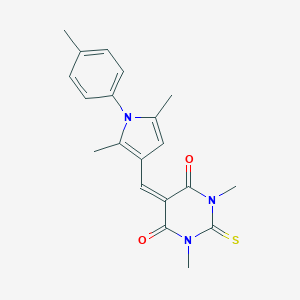 molecular formula C20H21N3O2S B328502 5-{[2,5-dimethyl-1-(4-methylphenyl)-1H-pyrrol-3-yl]methylene}-1,3-dimethyl-2-thioxodihydro-4,6(1H,5H)-pyrimidinedione 