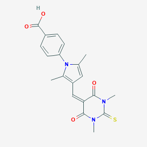 4-{3-[(1,3-dimethyl-4,6-dioxo-2-thioxotetrahydropyrimidin-5(2H)-ylidene)methyl]-2,5-dimethyl-1H-pyrrol-1-yl}benzoic acid