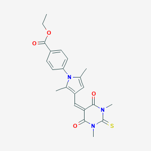 ethyl 4-{3-[(1,3-dimethyl-4,6-dioxo-2-thioxotetrahydro-5(2H)-pyrimidinylidene)methyl]-2,5-dimethyl-1H-pyrrol-1-yl}benzoate