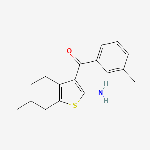 molecular formula C17H19NOS B3285049 6-Methyl-3-(3-methylbenzoyl)-4,5,6,7-tetrahydro-1-benzothiophen-2-amine CAS No. 796067-54-4