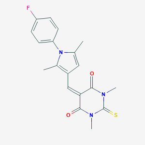 molecular formula C19H18FN3O2S B328506 5-{[1-(4-FLUOROPHENYL)-2,5-DIMETHYL-1H-PYRROL-3-YL]METHYLIDENE}-1,3-DIMETHYL-2-SULFANYLIDENE-1,3-DIAZINANE-4,6-DIONE 