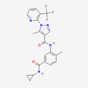 molecular formula C22H20F3N5O2 B3285060 1H-Pyrazole-4-carboxamide, N-[5-[(cyclopropylamino)carbonyl]-2-methylphenyl]-5-methyl-1-[3-(trifluoromethyl)-2-pyridinyl]- CAS No. 796069-97-1