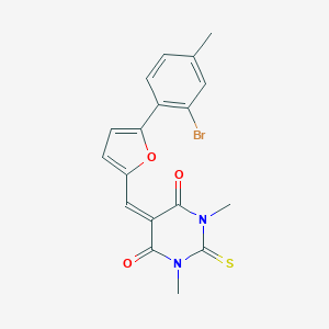 molecular formula C18H15BrN2O3S B328508 5-{[5-(2-bromo-4-methylphenyl)-2-furyl]methylene}-1,3-dimethyl-2-thioxodihydro-4,6(1H,5H)-pyrimidinedione 