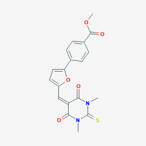 molecular formula C19H16N2O5S B328510 METHYL 4-{5-[(1,3-DIMETHYL-4,6-DIOXO-2-SULFANYLIDENE-1,3-DIAZINAN-5-YLIDENE)METHYL]FURAN-2-YL}BENZOATE 