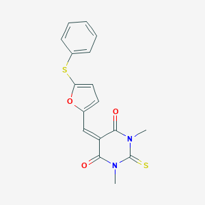 1,3-Dimethyl-5-[(5-phenylsulfanylfuran-2-yl)methylidene]-2-sulfanylidene-1,3-diazinane-4,6-dione