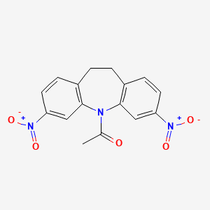 molecular formula C16H13N3O5 B3285115 1-(3,7-dinitro-10,11-dihydro-5H-dibenzo[b,f]azepin-5-yl)ethanone CAS No. 79752-04-8
