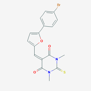 molecular formula C17H13BrN2O3S B328512 5-{[5-(4-bromophenyl)-2-furyl]methylene}-1,3-dimethyl-2-thioxodihydro-4,6(1H,5H)-pyrimidinedione 