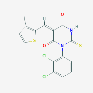 molecular formula C16H10Cl2N2O2S2 B328516 1-(2,3-dichlorophenyl)-5-[(3-methyl-2-thienyl)methylene]-2-thioxodihydro-4,6(1H,5H)-pyrimidinedione 