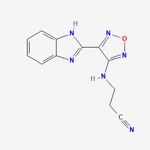 molecular formula C12H10N6O B3285166 3-[4-(1H-Benzoimidazol-2-yl)-furazan-3-ylamino]-propionitrile CAS No. 798578-48-0