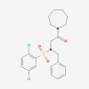 molecular formula C21H24Cl2N2O3S B328520 N-[2-(1-azepanyl)-2-oxoethyl]-N-benzyl-2,5-dichlorobenzenesulfonamide 
