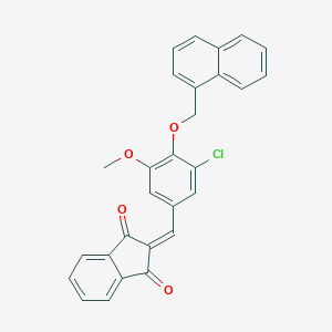 molecular formula C28H19ClO4 B328523 2-[3-chloro-5-methoxy-4-(naphthalen-1-ylmethoxy)benzylidene]-1H-indene-1,3(2H)-dione 