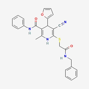 6-[2-(benzylamino)-2-oxoethyl]sulfanyl-5-cyano-4-(furan-2-yl)-2-methyl-N-phenyl-1,4-dihydropyridine-3-carboxamide