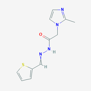 molecular formula C11H12N4OS B3285241 2-(2-methylimidazol-1-yl)-N-(thiophen-2-ylmethylideneamino)acetamide CAS No. 799800-11-6